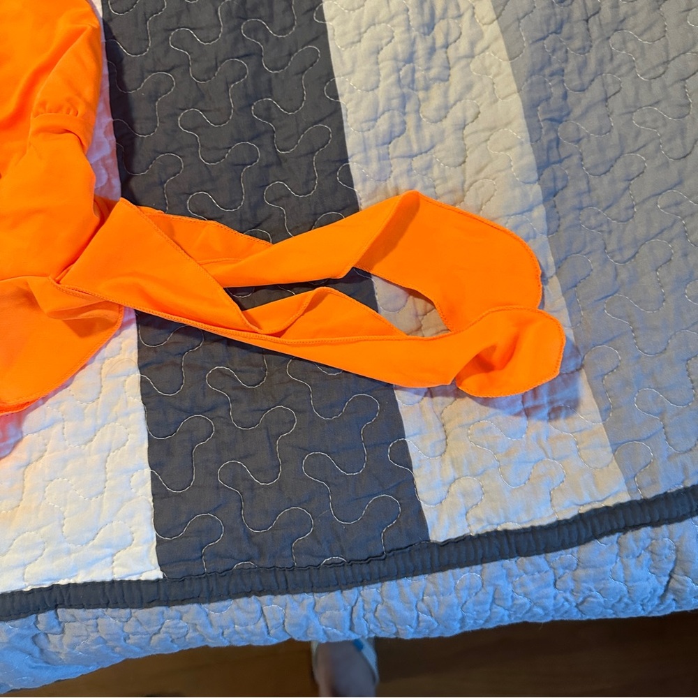 New deep v-neck pull-on halter top. Bright orange. Medium. - Picture 6 of 7